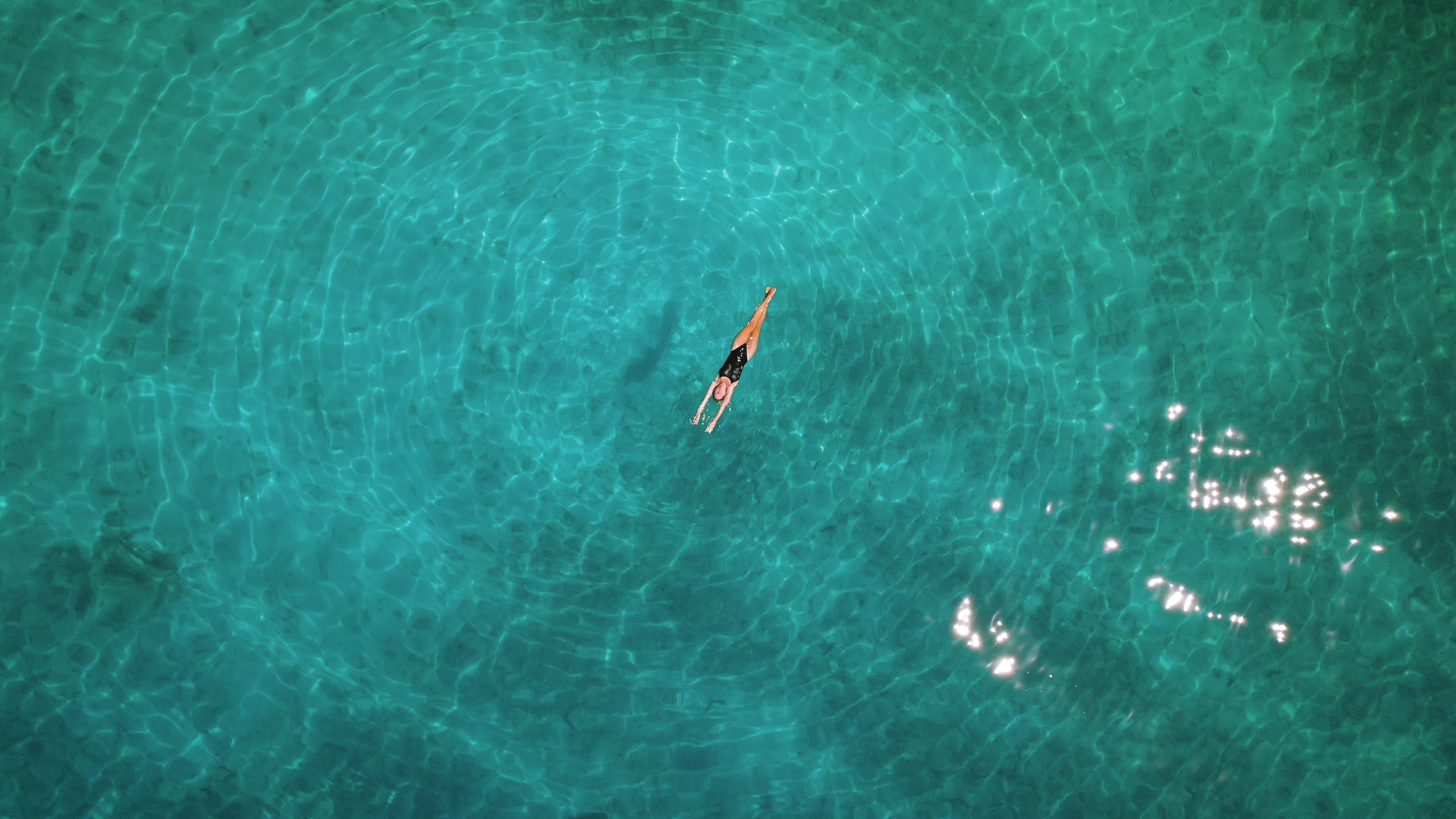 Floating Swimmer in Ocean