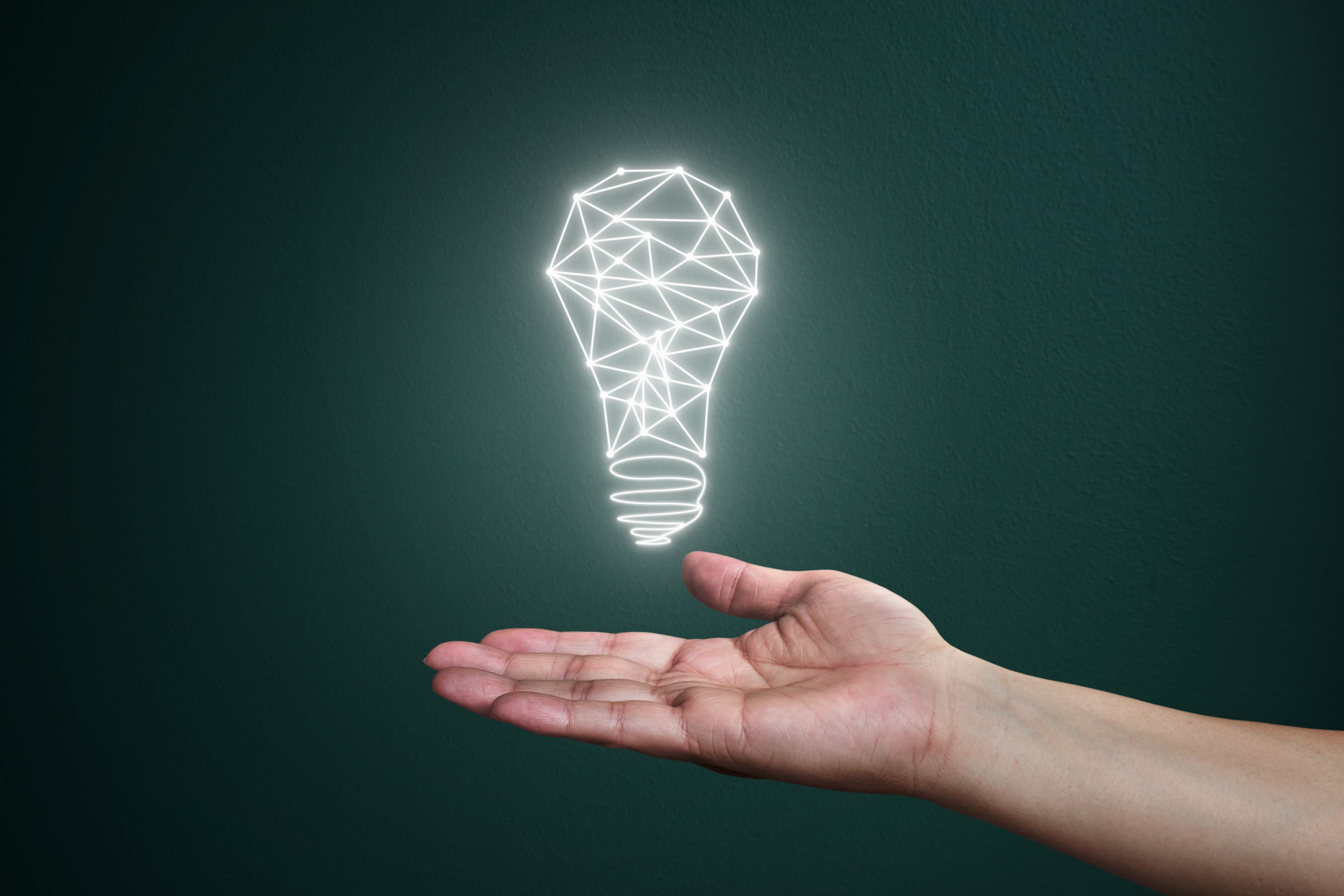 A bright light representing an idea